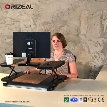 Orizeal adjustable standing desk, aluminum bamboo portable foldable laptop table (OZ-ODKS015)